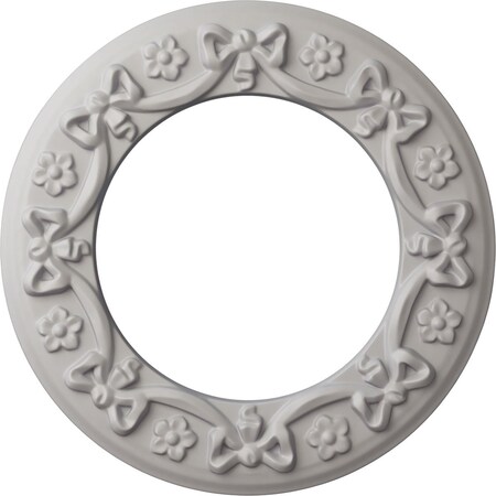 Ekena Millwork Ribbon with Bow Medallion (Canopies up to 7 1/2"), 12 1/4"OD x 7 1/2"ID x 7/8"P, Ultra Pure White CM12RIUWF